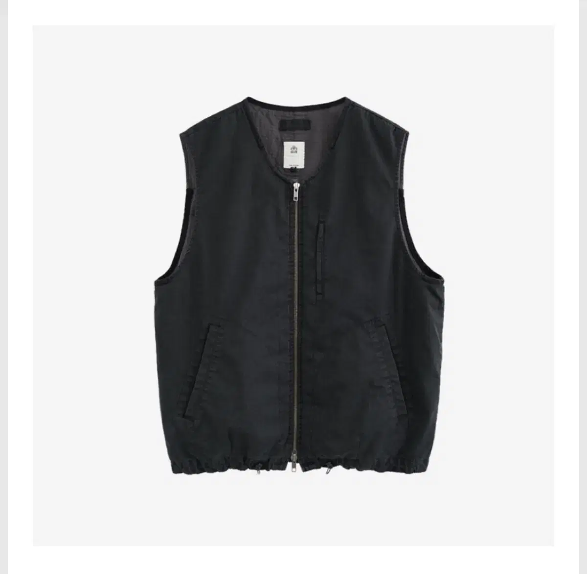 (3)Polyester Cotton Vest Bleached Black 24FW