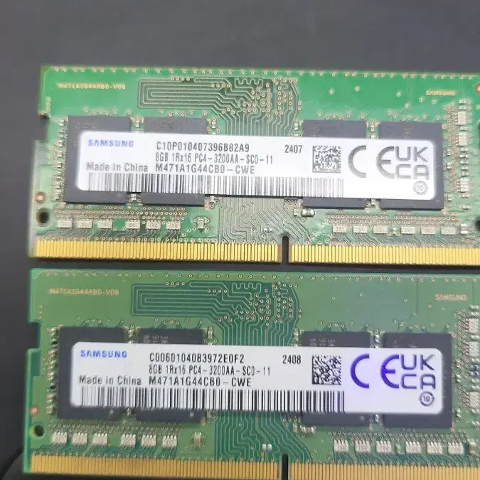 미사용)삼성 DDR4 8G 3200 노트북램 2개 팝니다