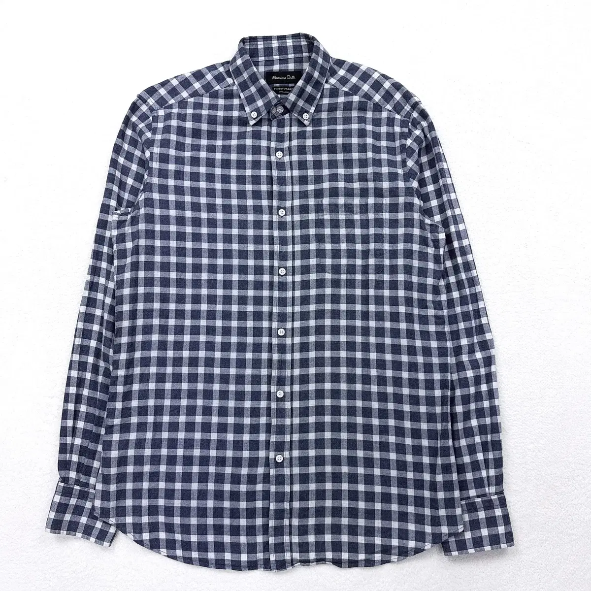 [100] Massimo Dutti Navy Monochrome Cotton Shirt