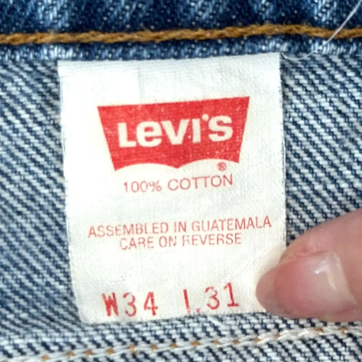 90s Levis 리바이스 505 중청 오렌지탭 데님 팬츠 (34)