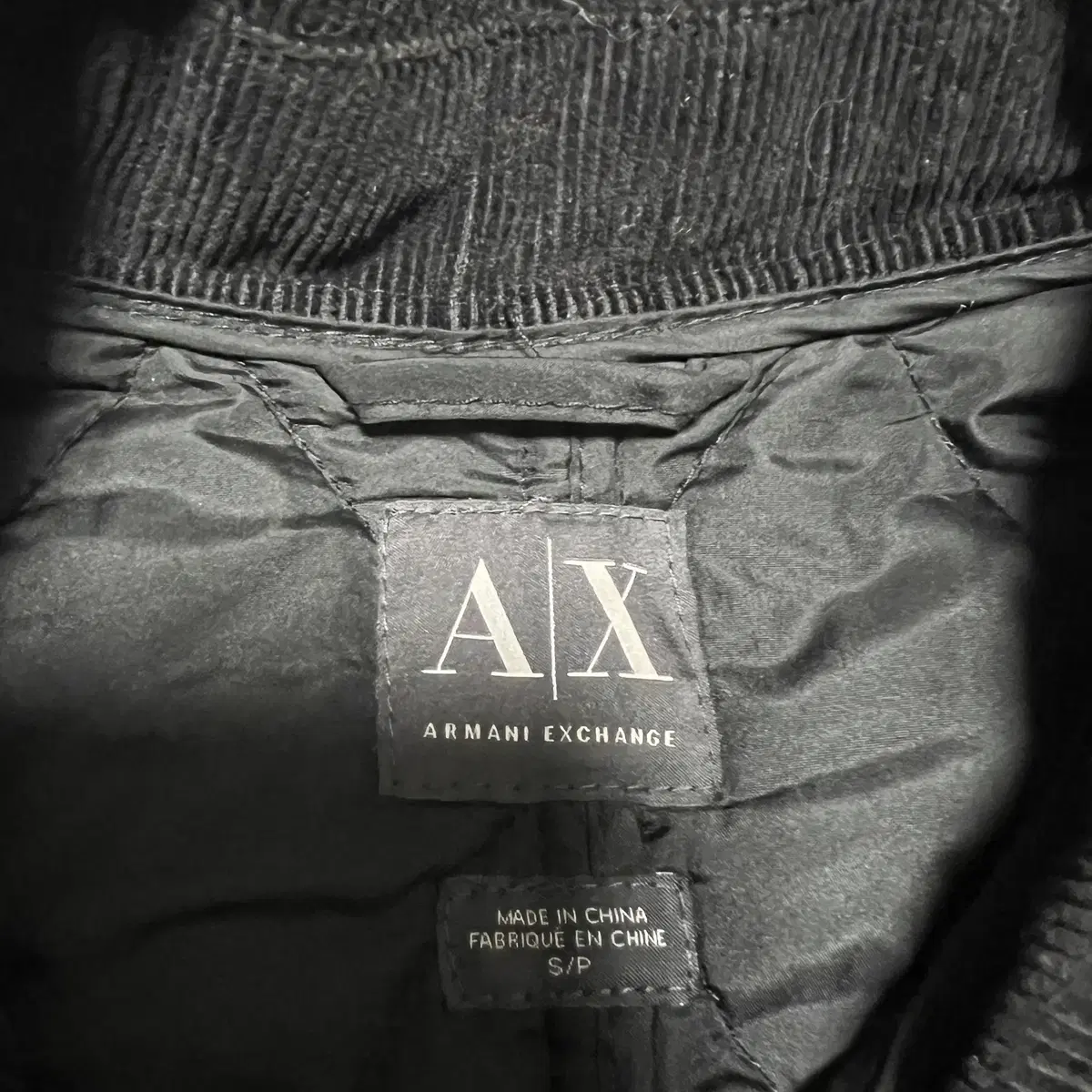 ARMANI 알마니 익스체인지 누빔 골덴포인트 경량자켓(S)