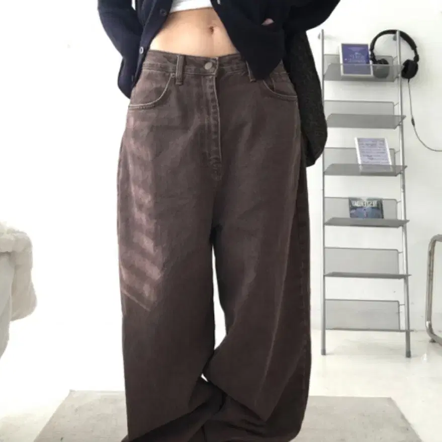 나의나인 old wish pants 브라운 데님팬츠