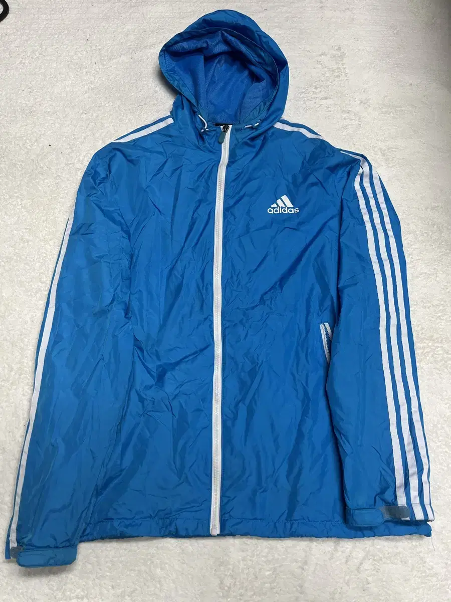 Anodized light blue haneul Adidas windbreaker hoodie zip up