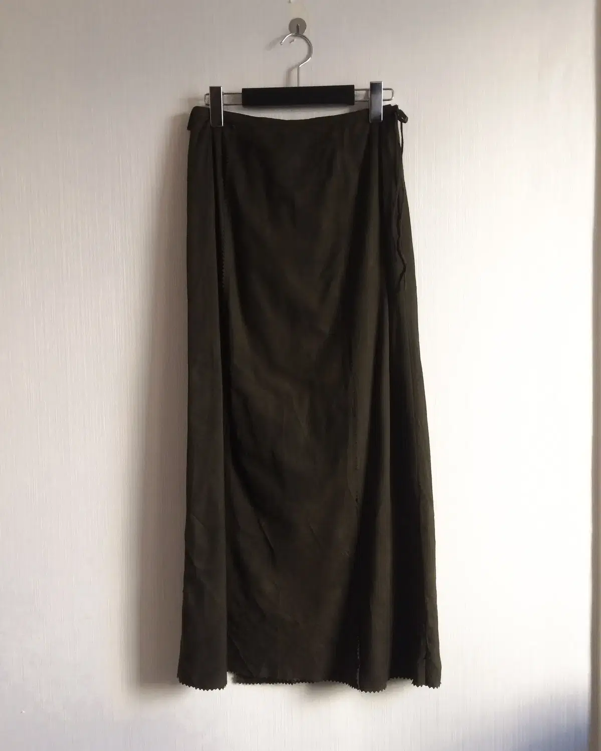 Suede coating long skirt