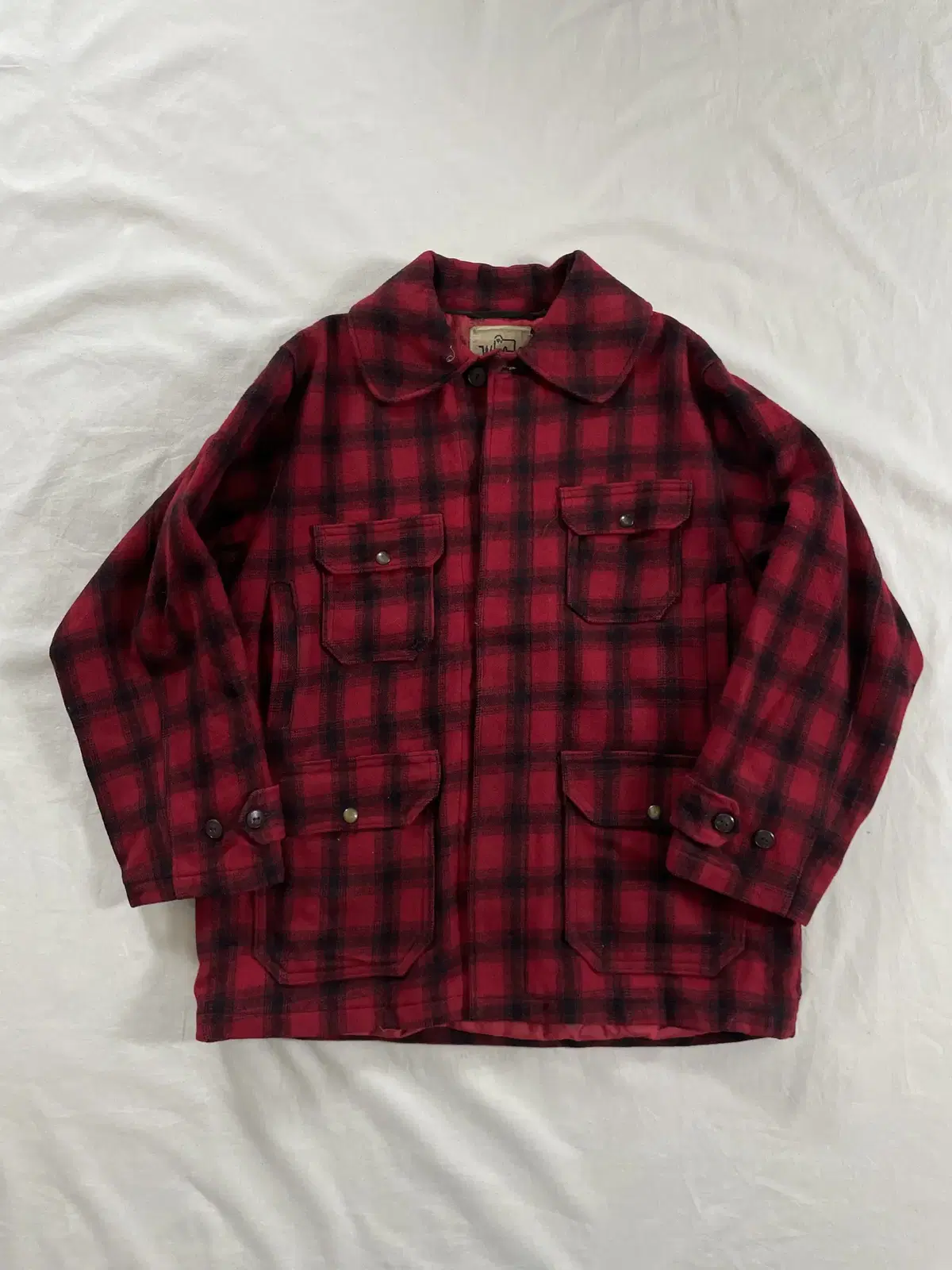 70-80s Woolrich 울리치 버팔로 체크 크루저 코트 44