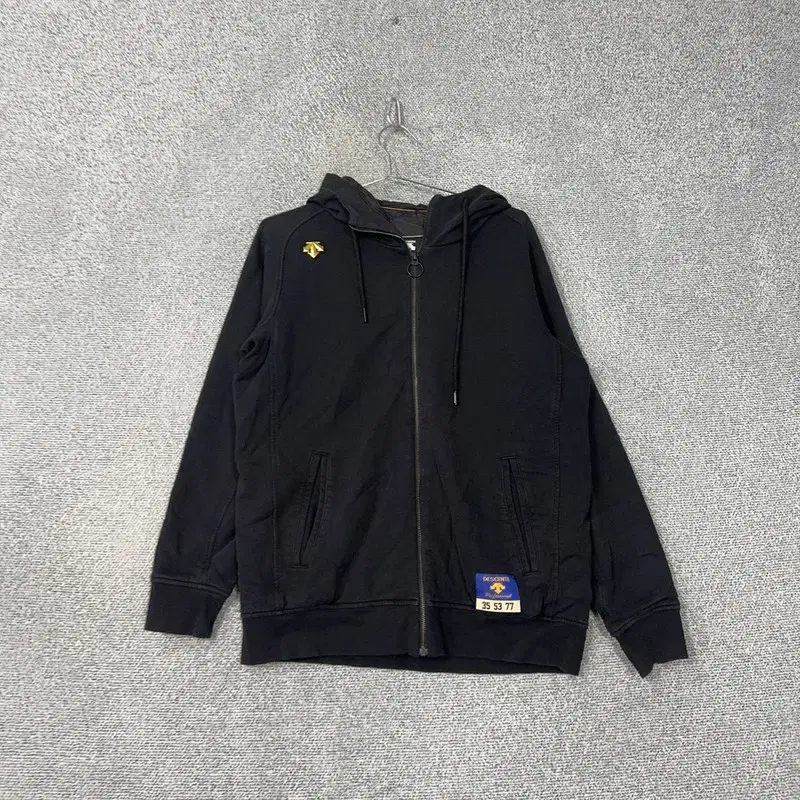 Descent Logo Overfit Black Hooded Zip-Up L