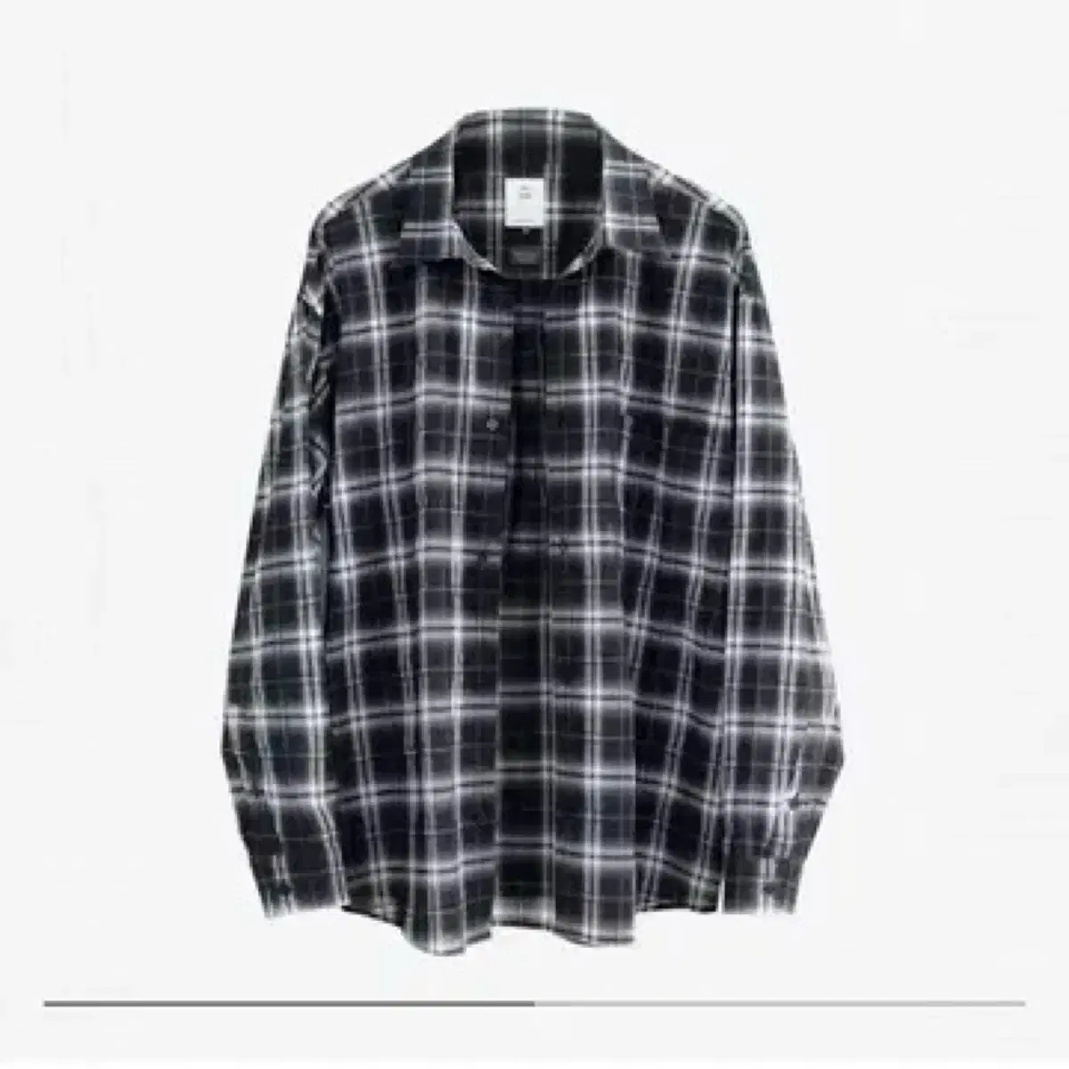 (4) Polyester loose check shirt black white