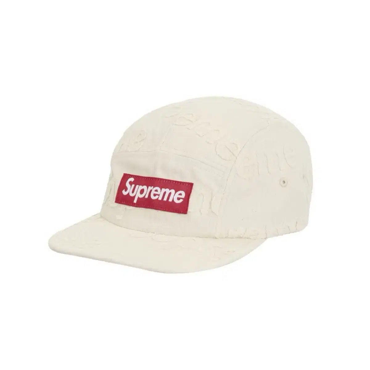 슈프림 supreme lasered denim camp cap white