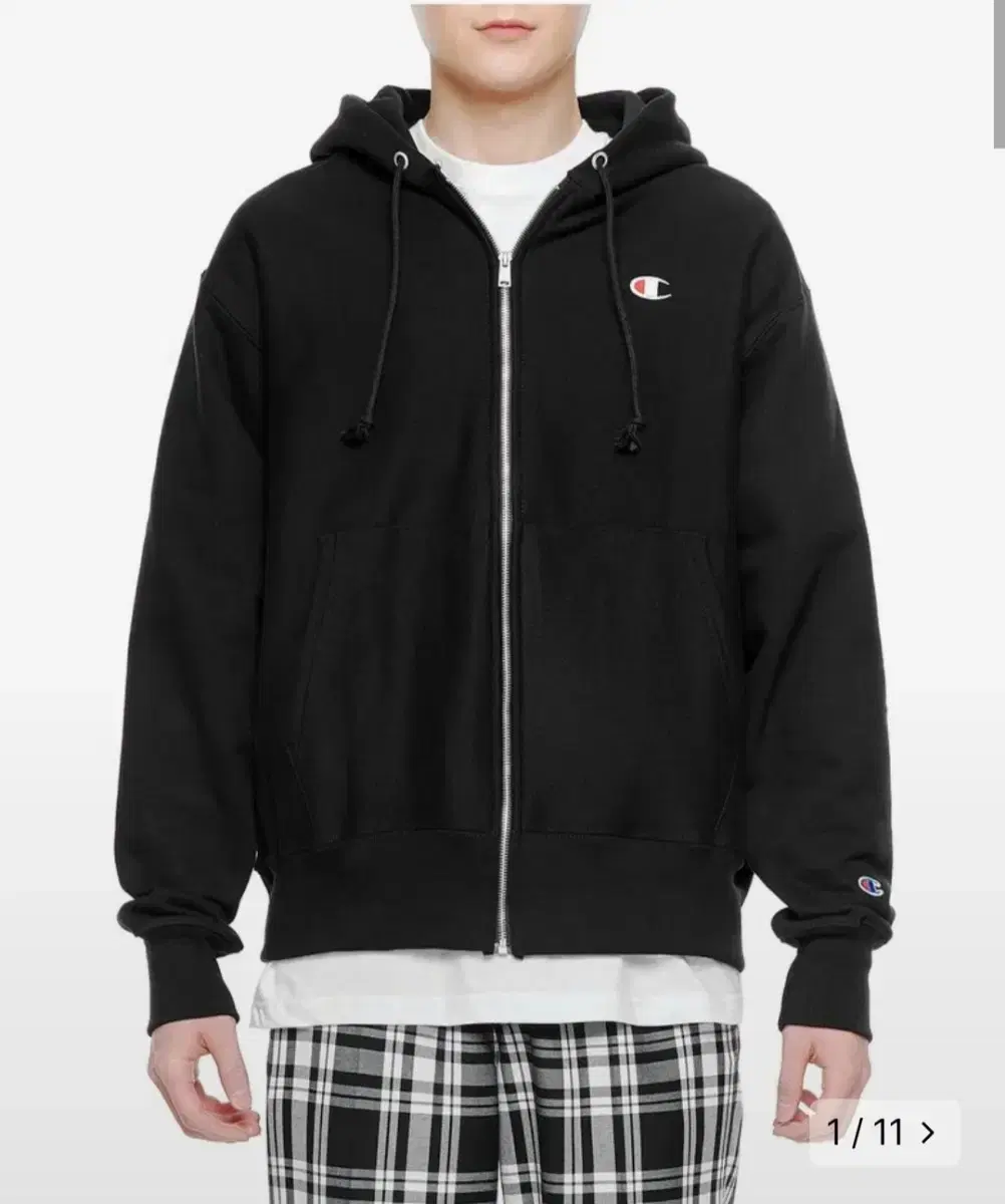 Champion Reverse Weave Hoodie Zip Up Black S