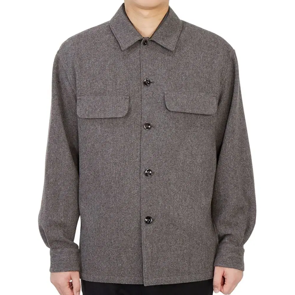 Lemaire wool overshirt jacket boxy fit taupe-grey 48