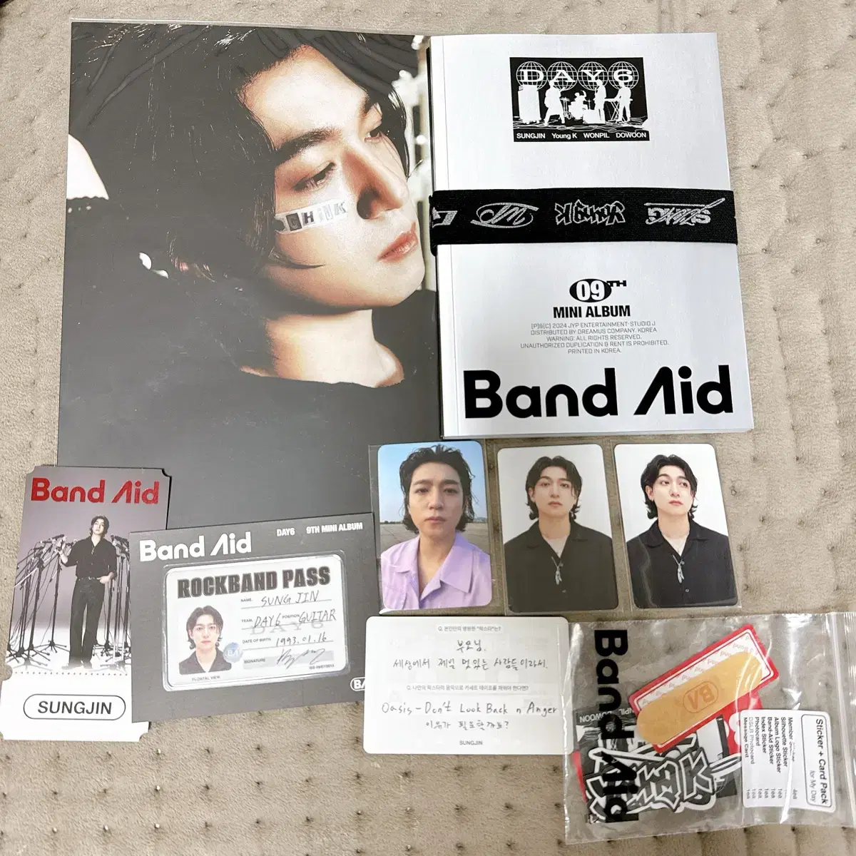 Day 6 Sungjin Bandaid album full set poster aladin pre-order benefit photocard sells.