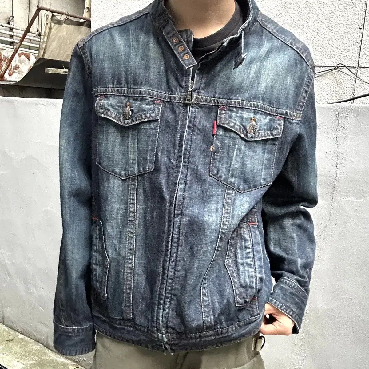 Battalion Chief Vintage 00s Edwin Biker Overfit Denim Jacket