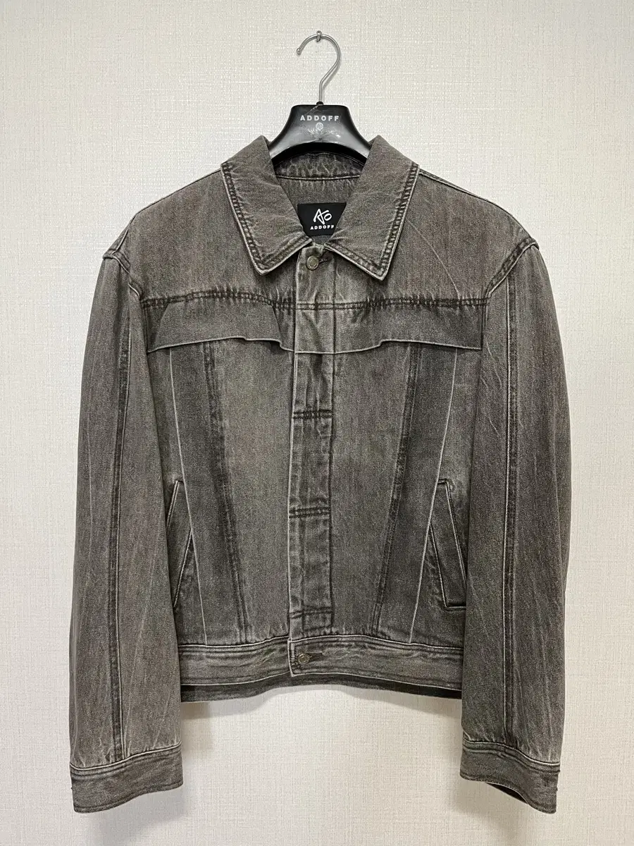 애드오프 VINTAGE WASHED DENIM JACKET GREY