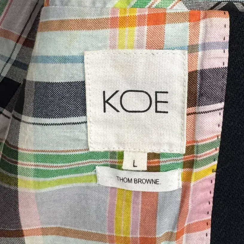 KOE X THOM BROWNE 네이비 울 혼방 블레이져 자켓