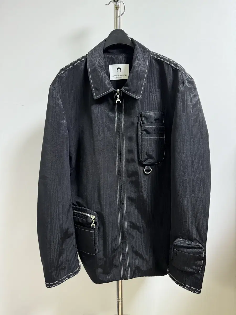 [M] Marine Serre Moire Nylon Jacket Black