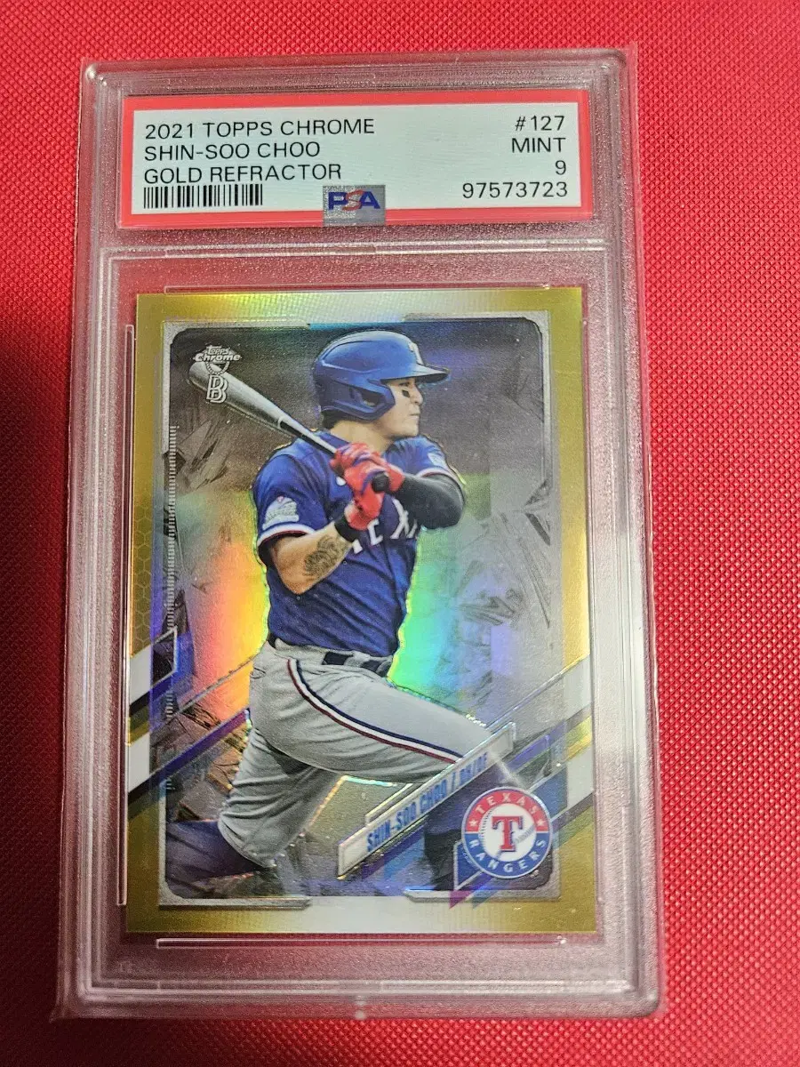 Shin-Soo Choo 2021 Topps Chrome Gold Reflector PSA Grade 9