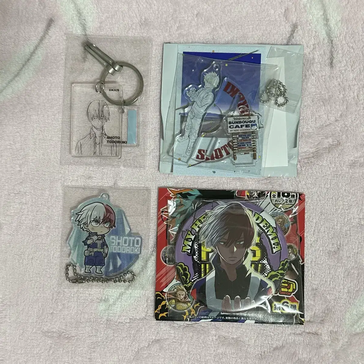 Hiroaka Todoroki Shoto Original Mini acrylic stand Canbadge Clear Base Keyring