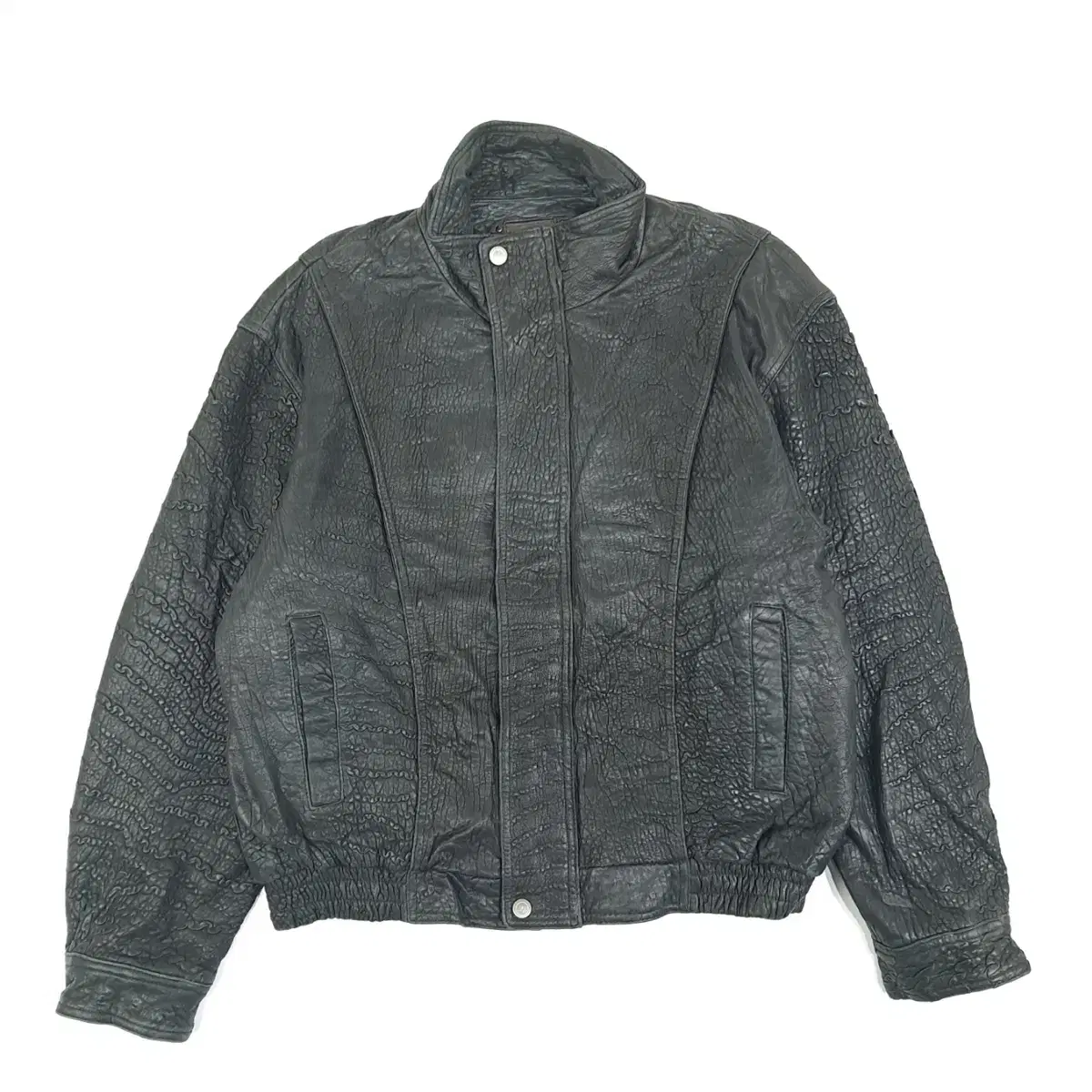 (CT933) L Vintage Leather Bomber Jacket