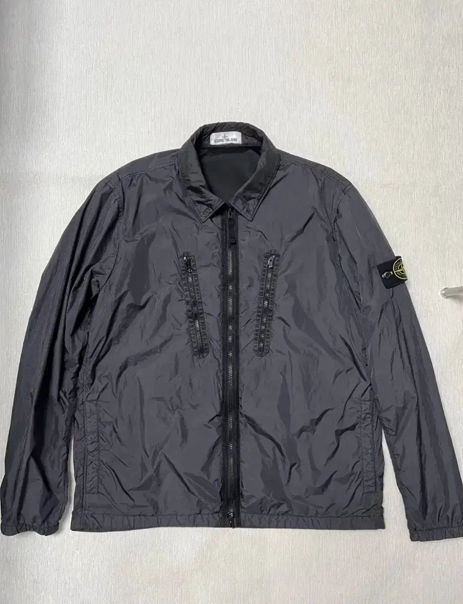 FW21 Stone Island Crinkleclap Overshirt Dark Grey