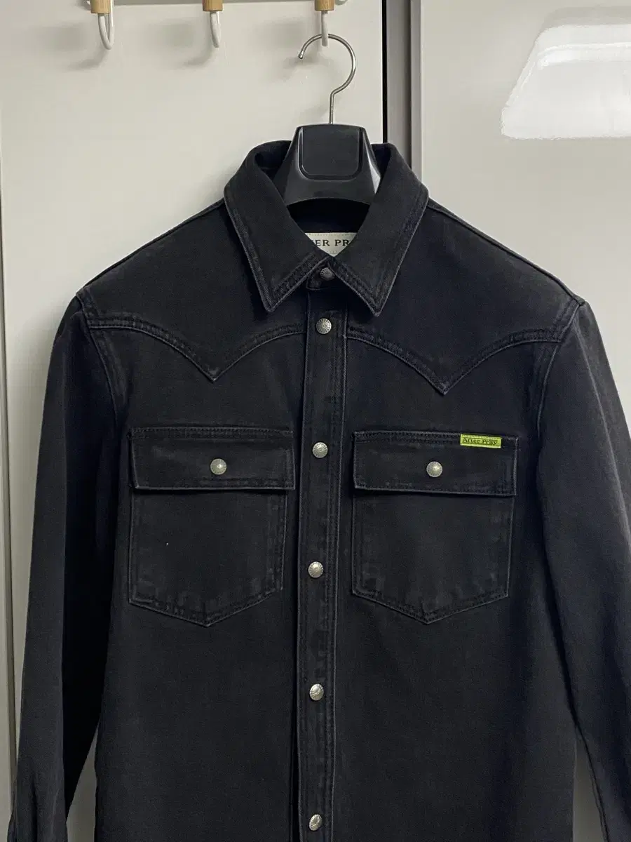 (M) Afterpray Cruiser Denim Washed Shirt Jacket Black