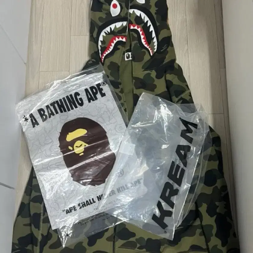 Bape 베이프 샤크 후드집업 녹계