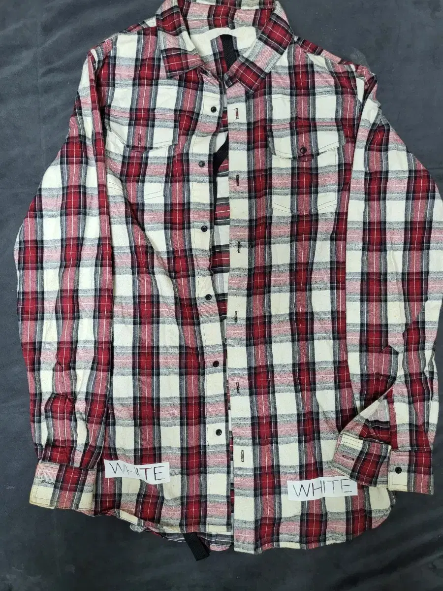 [XS]Off-White Flannel Shirt (Genuine)