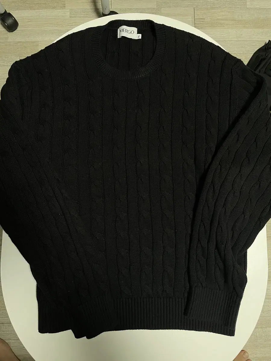 Mergo Cable Knit Black XL