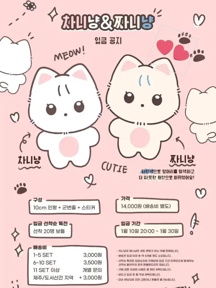 더보이즈 뉴 10cm 인형 짜니냥 양도 차니냥