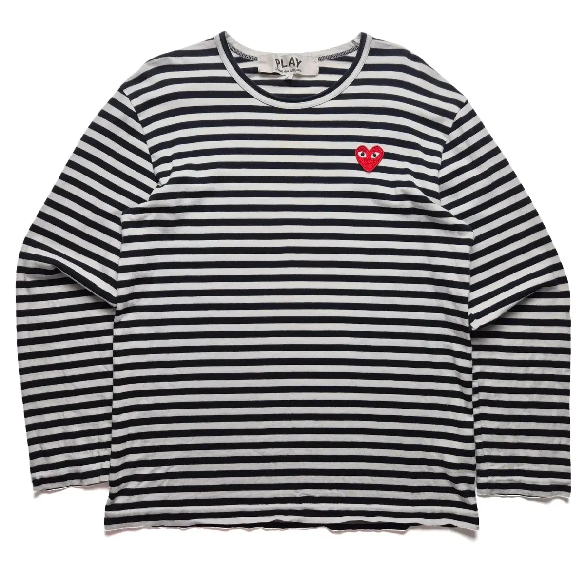 [L] Comme des Garçons Striped Border Tee