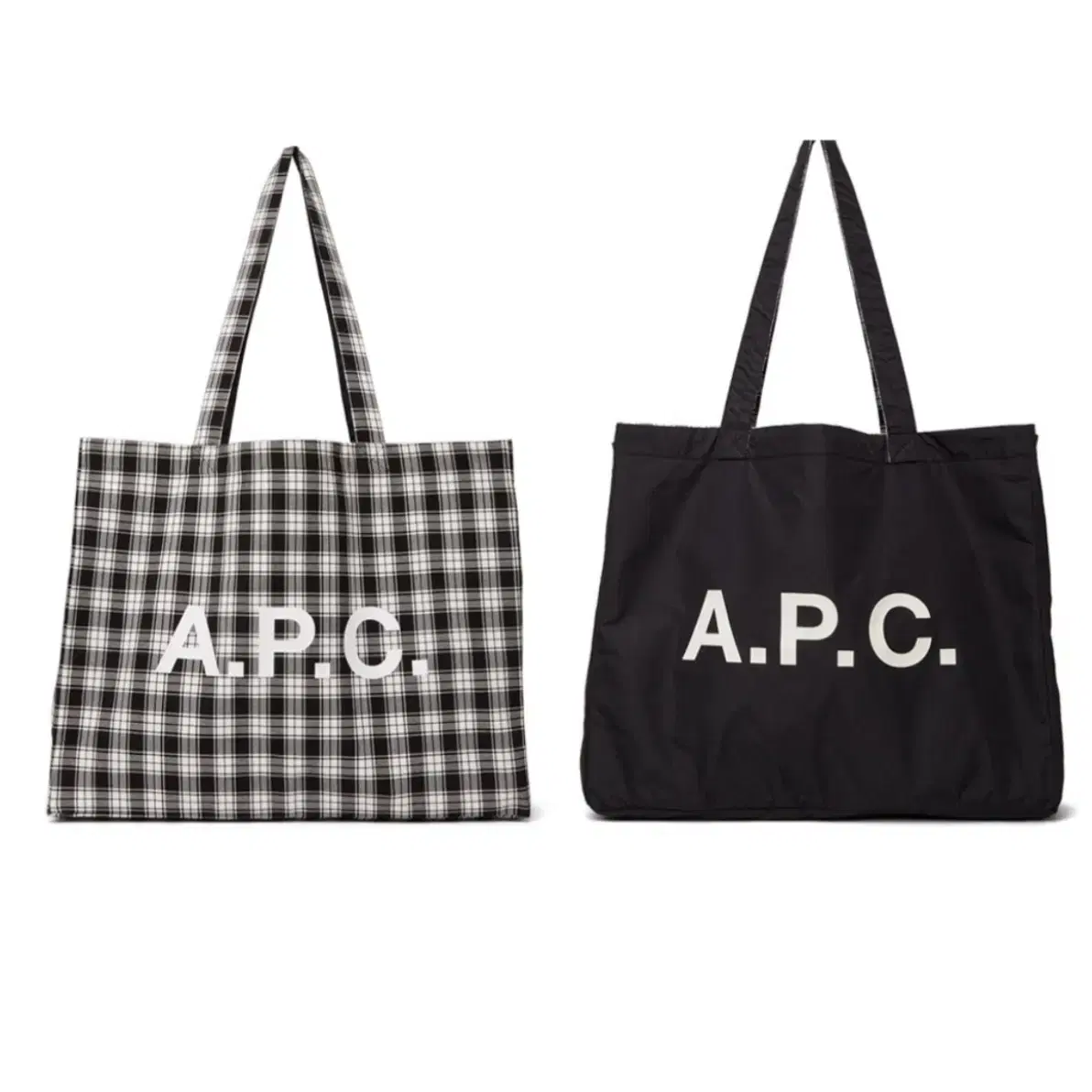 (양면)아페쎄 A.P.C 다이앤 체크 도트백 에코백