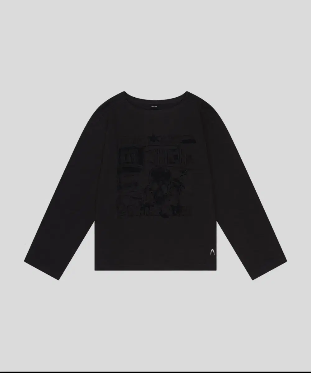 Arkham Printed Long Sleeve Top (Dark Gray)