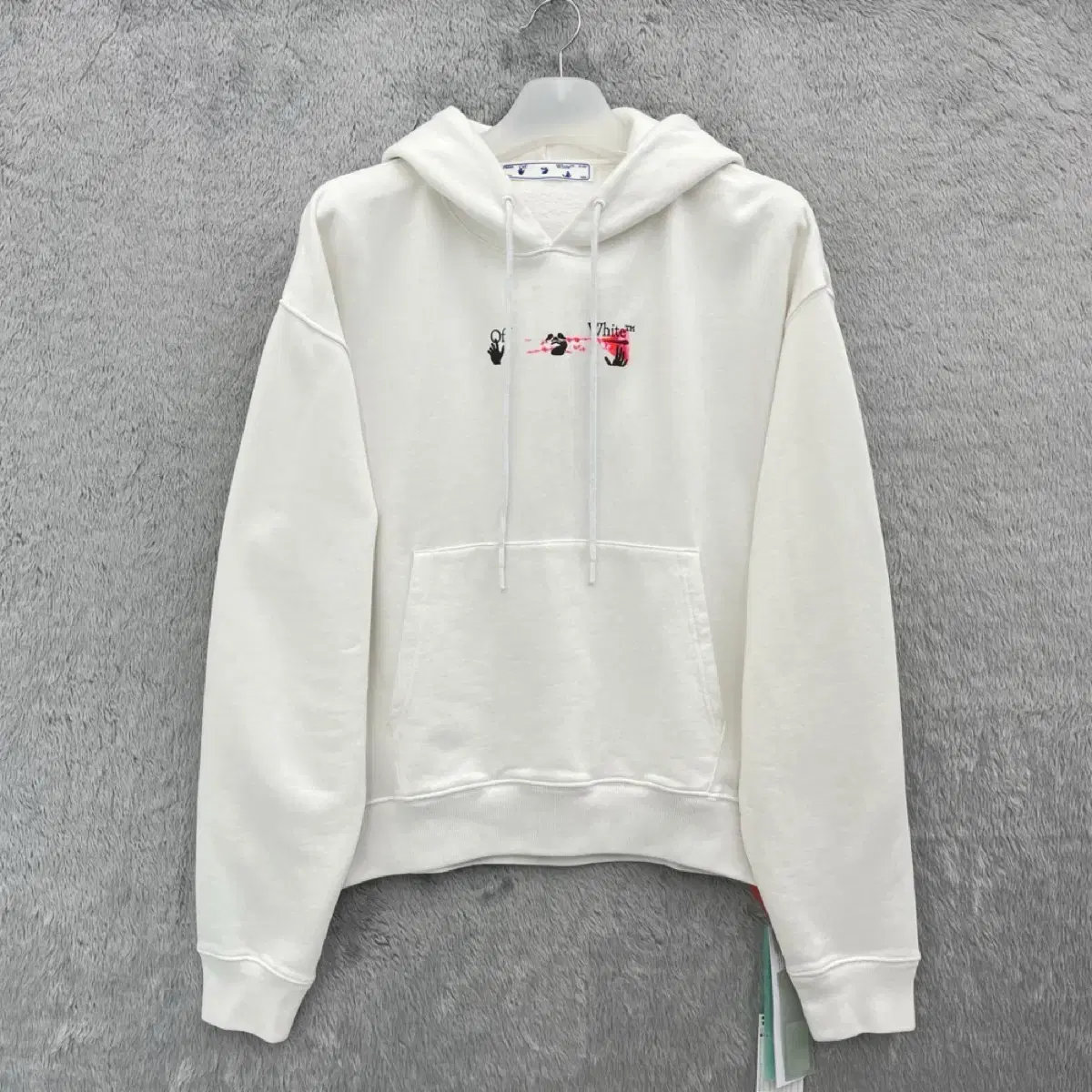 I'm selling an off-white hoodie in size medium.