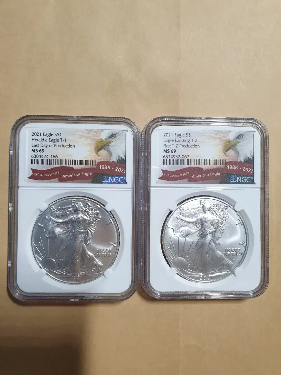 2021 Herald Eagle T-1 Eagle-2 Silver Commemorative EJ Coin NGC Grade 69 Set