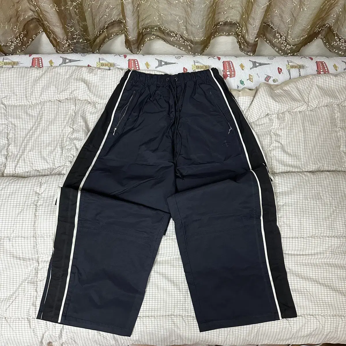 Polyester Nylon Track Pants Black(4)