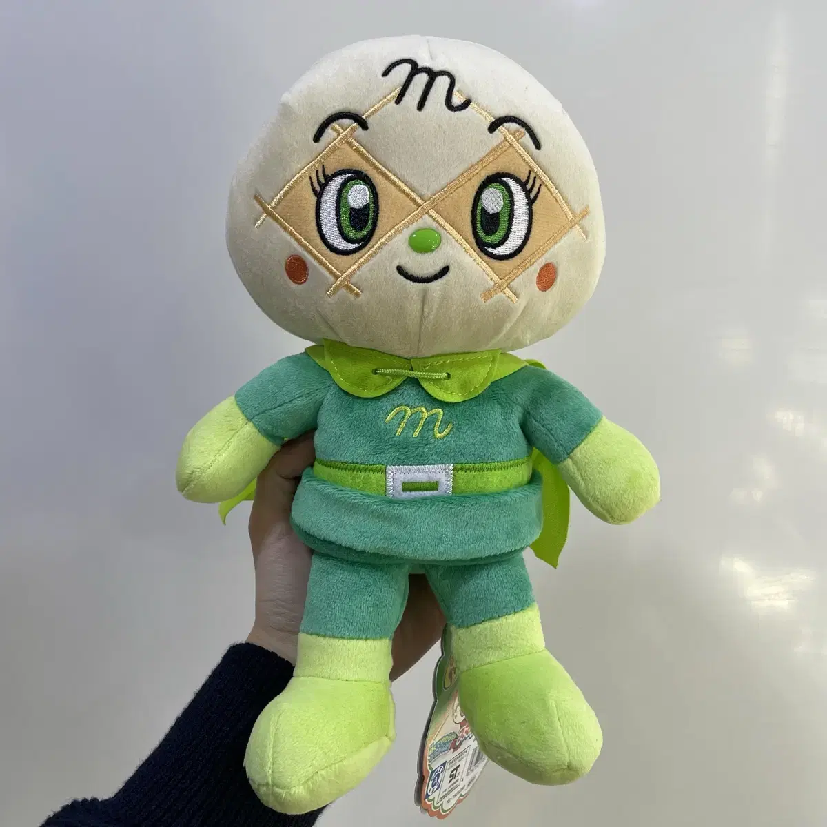 (새상품)일본 세가토이즈 호빵맨 메론빵 짤랑이 딸랑이 인형 26cm