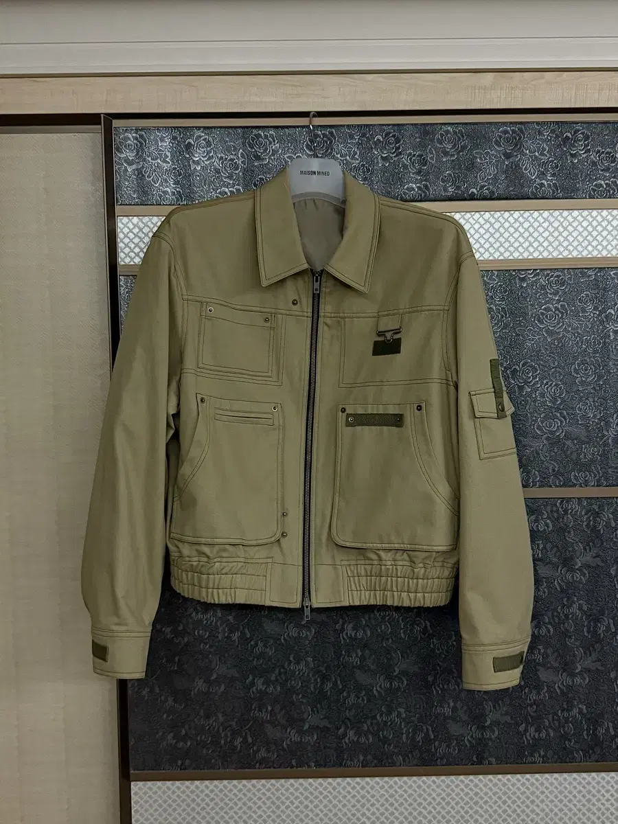 [48] Elmwood Work Pocket Chino Blouson Jacket Khaki Beige