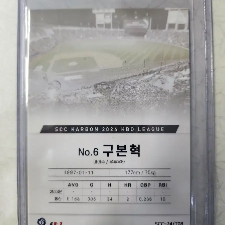 2024 KBO SCC 카본 구본혁 베이스페러렐 카드 판매 엘지트윈스C