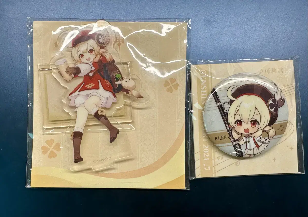 Genshin Impact Klee Overseas Collaboration Acrylic Stand & Concert Can Badge & Wehaas Card