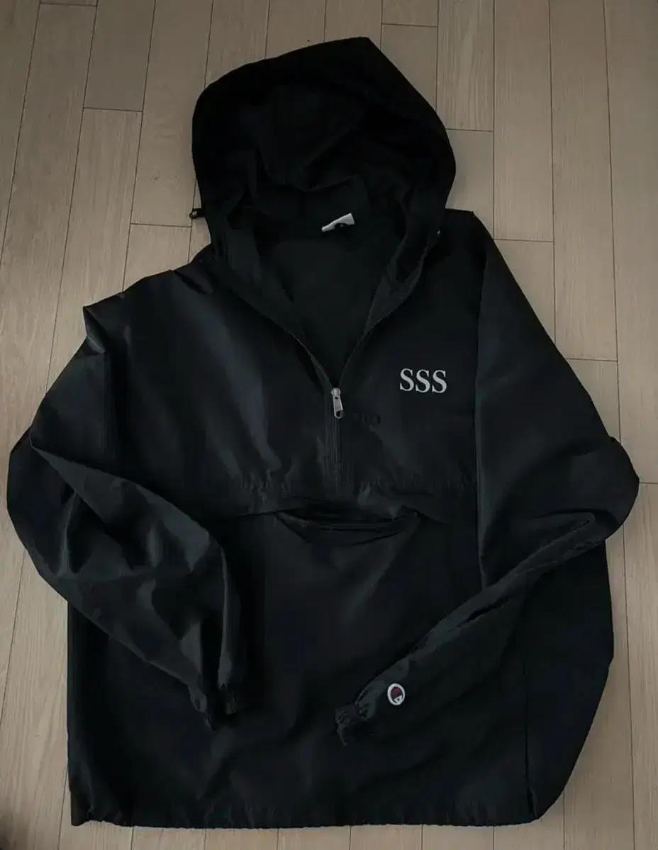 Champion Anorak Vahn Zip-Up Windbreaker Hoodie Zip-Up Black L