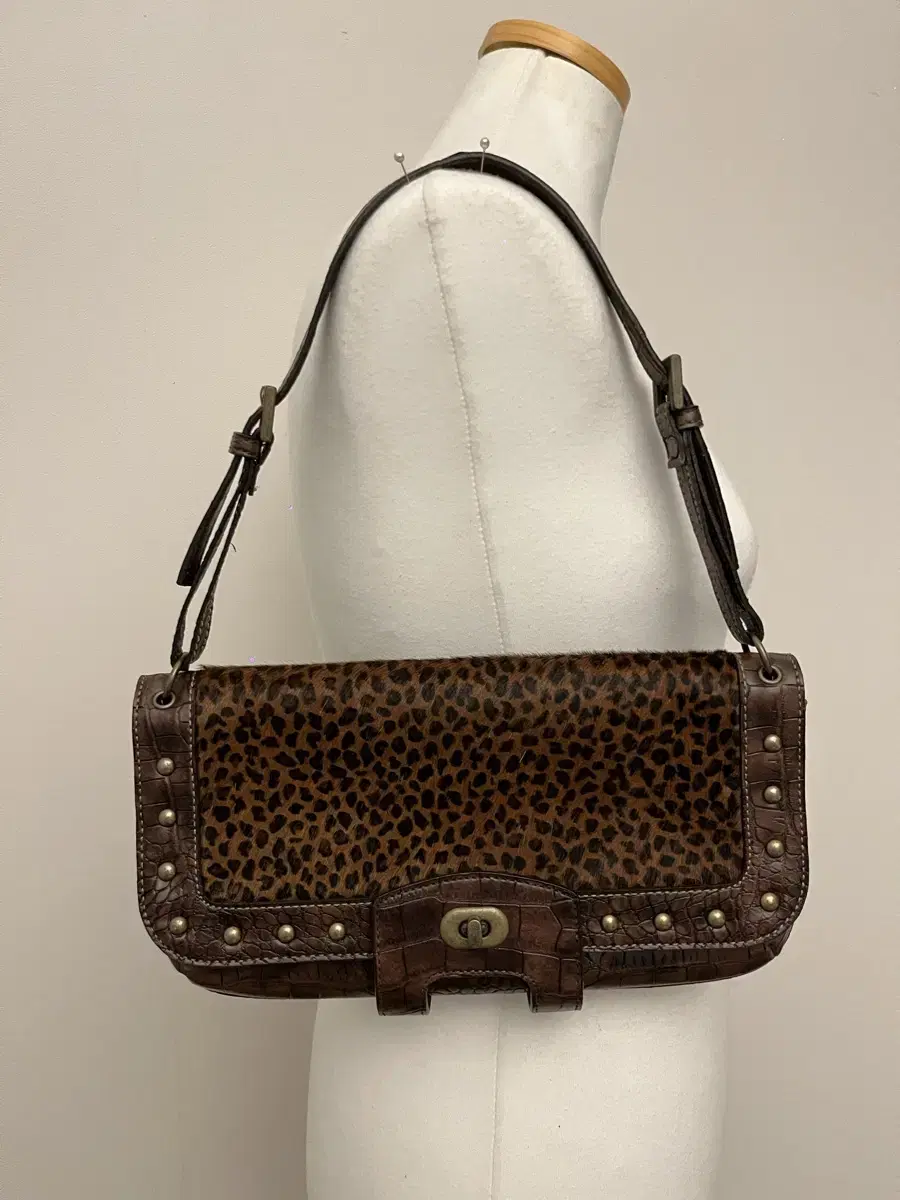 vintage leopard brown bag