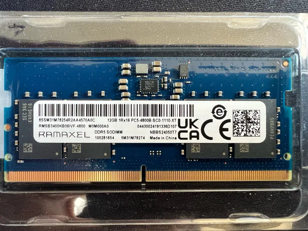 RAMAXEL 노트북용 DDR5-4800 12GB 미사용 벌크