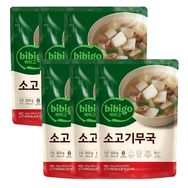 무료배송-비비고 소고기무국 500g 6개