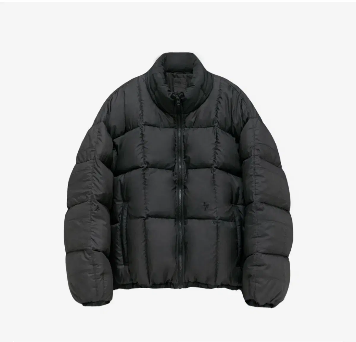 [4] Polyester Patched Zip Down Puffer Dark Charcoal