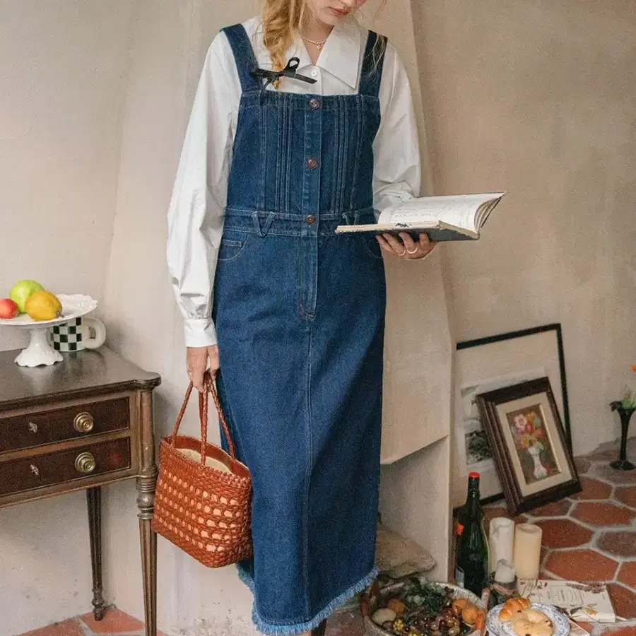 르니나 청치마 BUFFEY pintuck overall denim