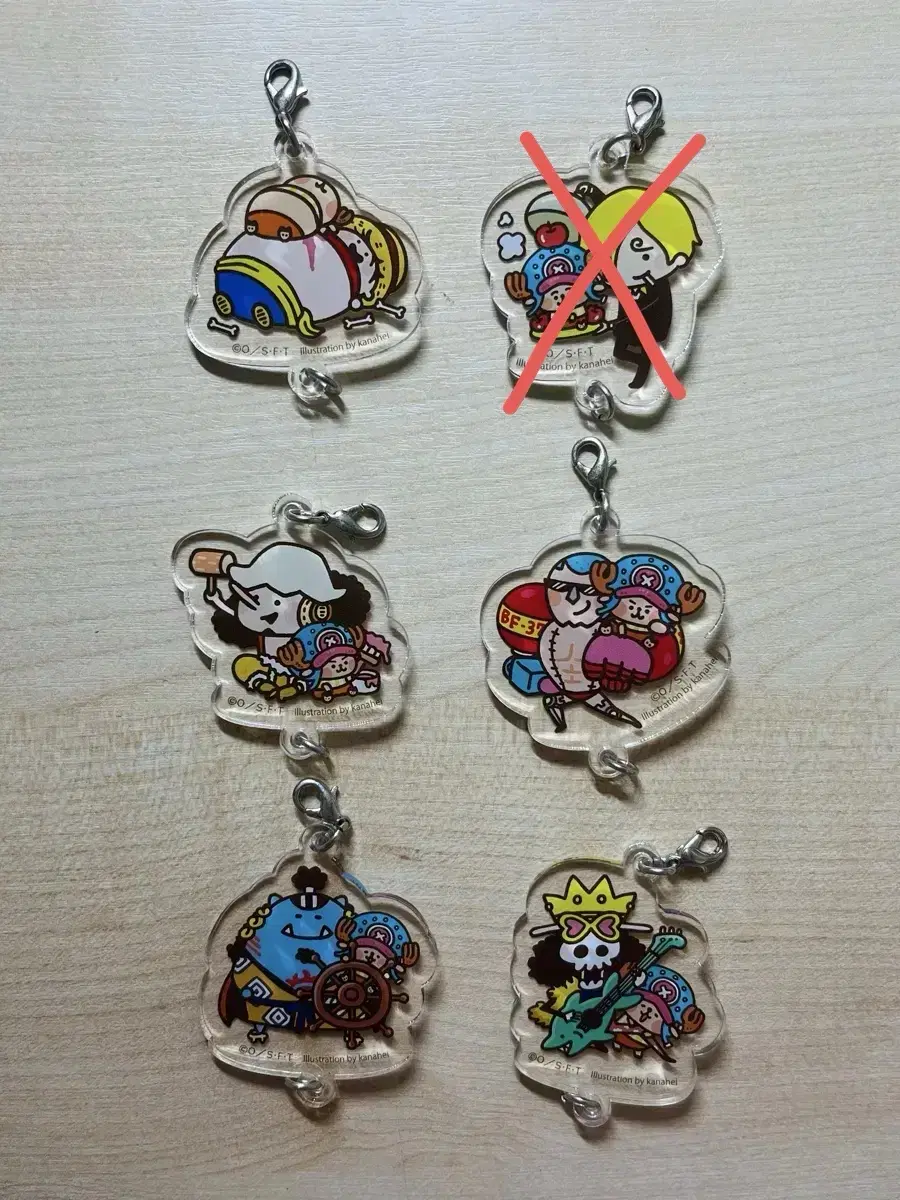 ONEPIECE & Yuruto Kanhei Collaboration Connection acrylic Gacha Keyring