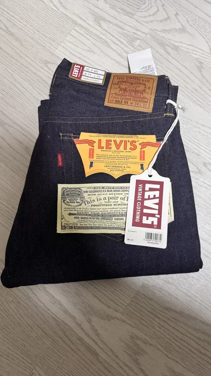 New) Levi's 501 lvc 1954 RIGID 50154-0090