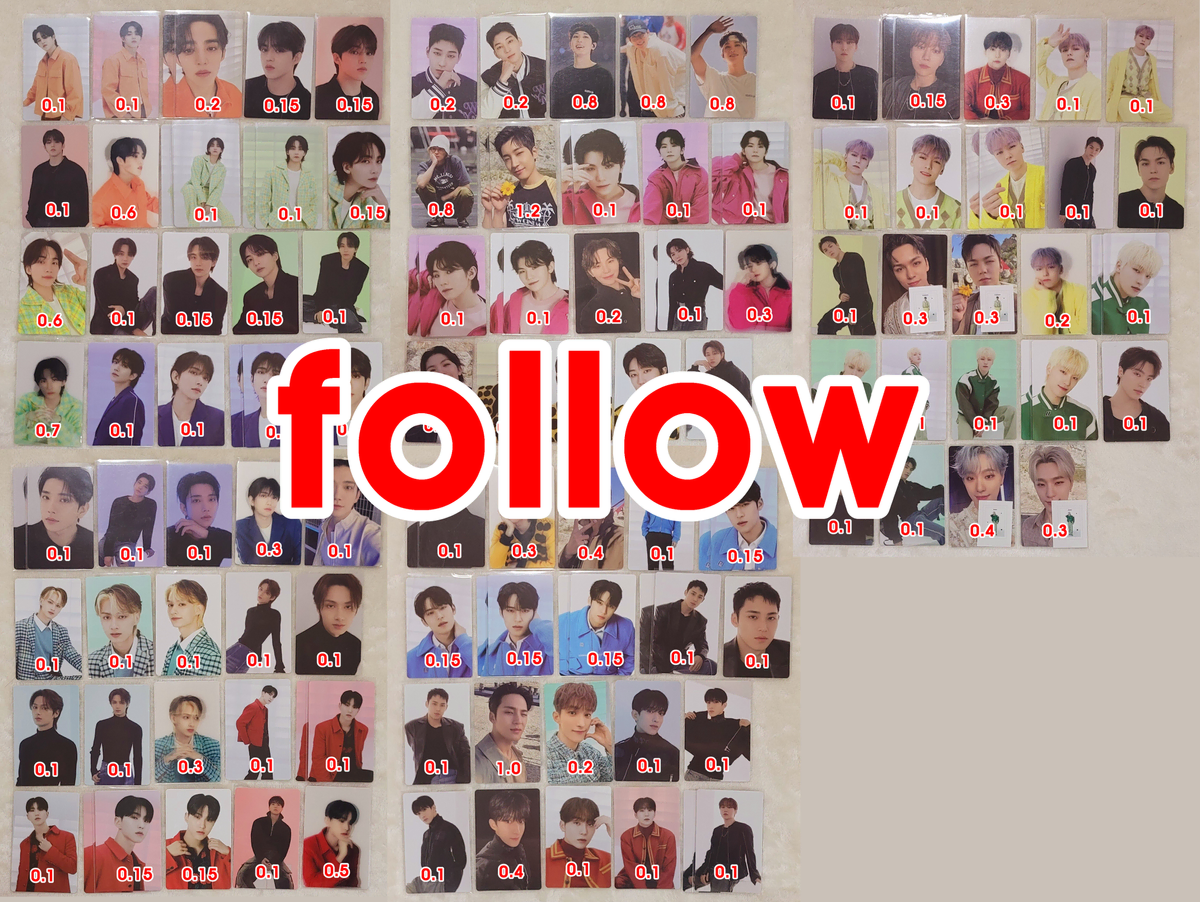 Seventeen Followcorn tc wts follow photocard jeonghan hoshi wonwoo mingyu dk