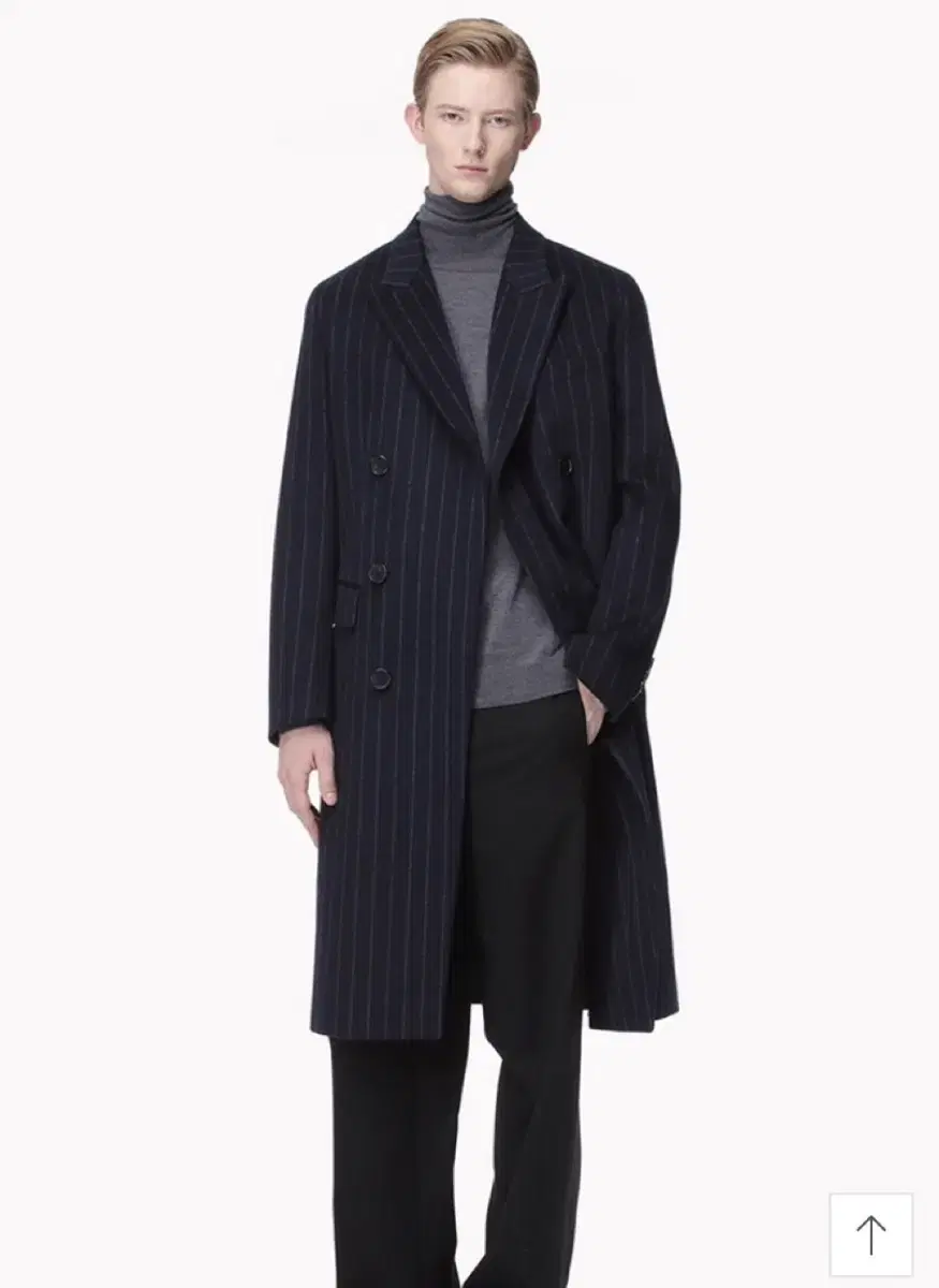 System Homme Pinstripe Double Coat