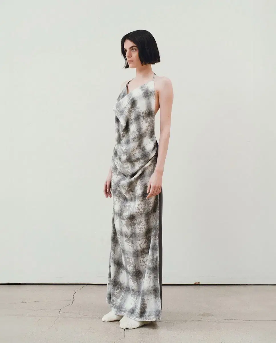 김미더영 maxi check dress