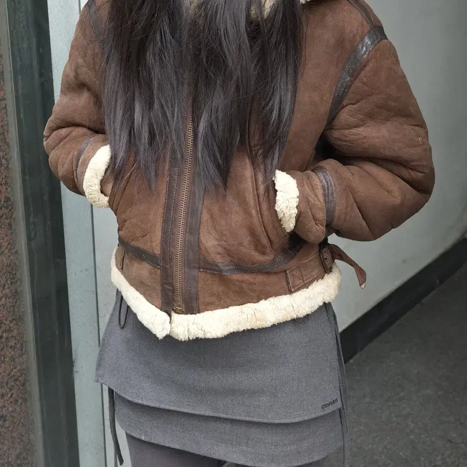 vintage type B-3 Hoodie Shearling Jacket